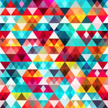 Colored triangle seamless pattern Stock Illustration
