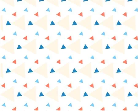 Colored triangles of different size dynamic pattern on white background Stock Illustration