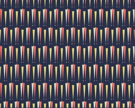 Colored triangles, garland bright pattern on dark background Stock Illustration