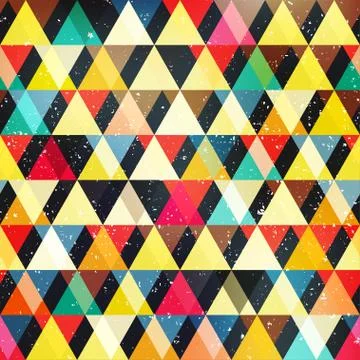 Colored triangles. Seamless pattern. Stock Illustration
