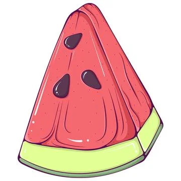 Colored triangular piece of watermelon Stock Illustration