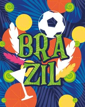 Colored tropical Brazil poster Vector Stockillustratie