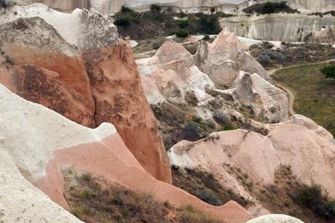 Colored tufa formations Stock Photos