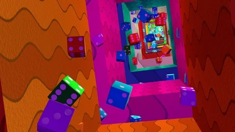 Colored tunnel with dices 動画素材 122133628