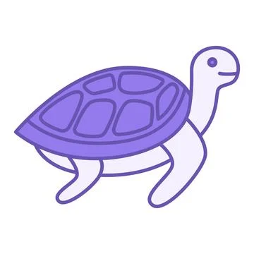 Colored Turtle Icon. Vector Icon Of Reptile. Cute Animal. Pet Concept Illustrazione stock