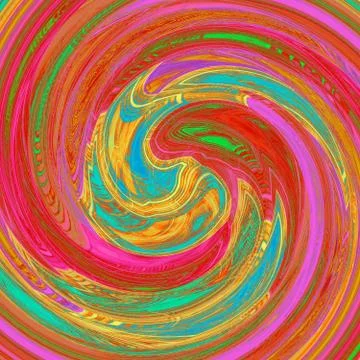 Colored twirl background - red, turquoise, yellow Stock Illustration