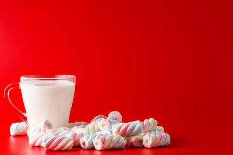 Colored twisted marshmallow with space for text message Foto stock