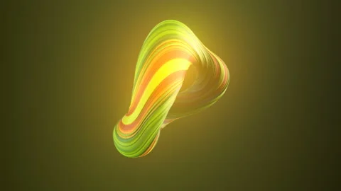 Colored twisted shape. Abstract geometric 3D render loop animation. 4K, UHD Stock Footage 116679370
