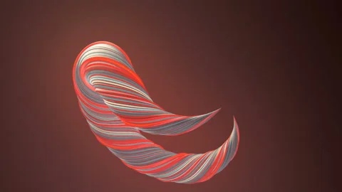Colored twisted shape. Abstract geometric 3D render loop animation. 4K, UHD Stock Footage 122931698
