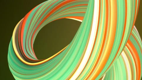 Colored twisted shape. Abstract geometric 3D render loop animation HD resolution Stock Footage 132261006