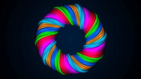 Colored twisted shape. Computer generated hypnotic background. 3D render Stock Footage 119636951