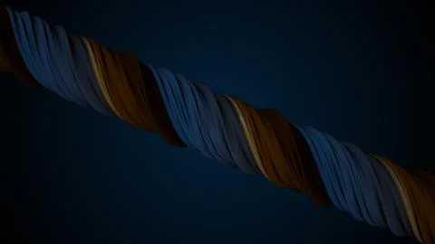 Colored twisted shape. Computer generated hypnotic background. 3D render Stock Illustration