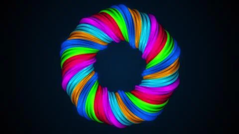Colored twisted shape. Computer generated hypnotic background. 3D render Stock Illustration