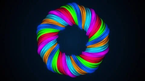 Colored twisted shape. Computer generated hypnotic background. 3D render s... 스톡 사진
