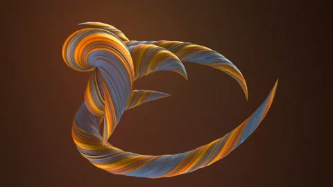 Colored twisted shapes. Abstract geometric 3D render loop animation. 4K, UHD Stock Footage 115703312