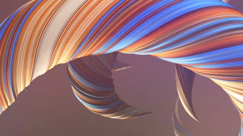 Colored twisted shapes. Abstract geometric 3D render loop animation. HD 스톡 동영상 117101336