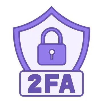 Colored Two Factor Authentication Icon. Vector Illustration. Padlock and Sh.. Stockillustratie