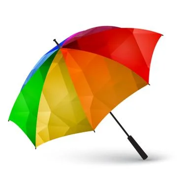 Colored umbrella made of polygonal effect Stock Illustration