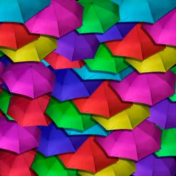 Colored Umbrellas Stock Illustration
