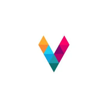 Colored v letter Illustrazione stock