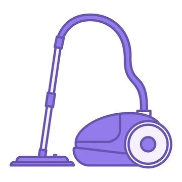 Colored Vacuum Cleaner Icon. Vector Illustration. Dust Cleaning Machine. Ho.. Illustrazione stock