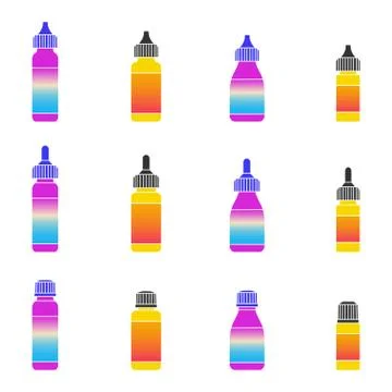 Colored vape bottles Stock Illustration