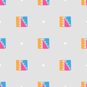 Colored vector Abstract Ethnic seamless patterns on gray background Stock Illustration