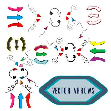 Colored vector arrows Stock Illustration