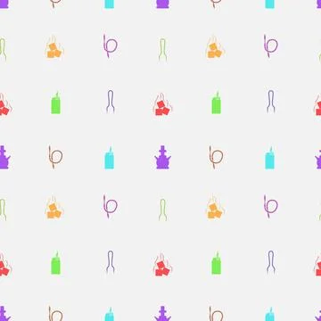 Colored vector background for hookah accessories Seamless vector pattern w... Foto stock