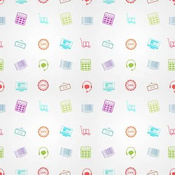 Colored vector background for online sales Seamless vector pattern with co... Foto stock