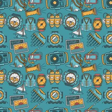 Colored vector background for sea leisure Stock Illustration