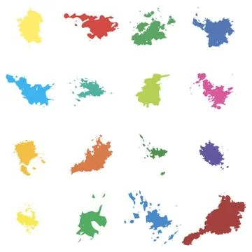 Colored vector blots. Seth blots on a white background. Design element Stock Illustration