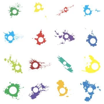 Colored vector blots with space for inscriptions. Seth blots on a white backg Stock Illustration