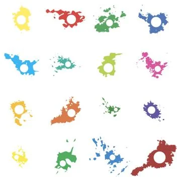 Colored vector blots with space for inscriptions. Seth blots on a white backg Stock Illustration