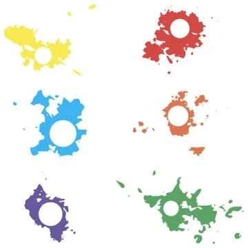 Colored vector blots with space for inscriptions. Seth blots on a white backg Stock Illustration