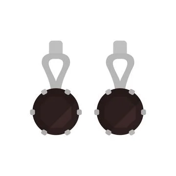 Colored vector earrings with a stones. EPS 10.... Earring black illustration. Stock-Illustration