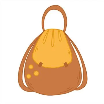 Colored vector hand drawn illustrations. Accessory large shoulder backpack イラスト素材