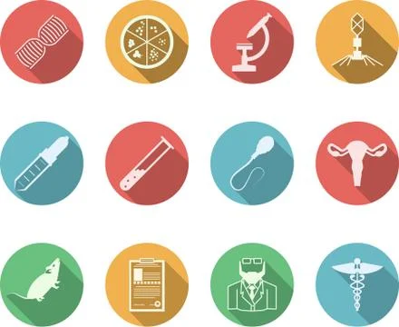 Colored vector icons for genetics Stockillustratie