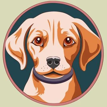Colored vector illustration of a beagle dog portrait Stock Illustration