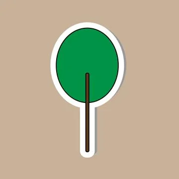 Colored vector illustration of a green deciduous birch tree isolated on a white Stock Illustration