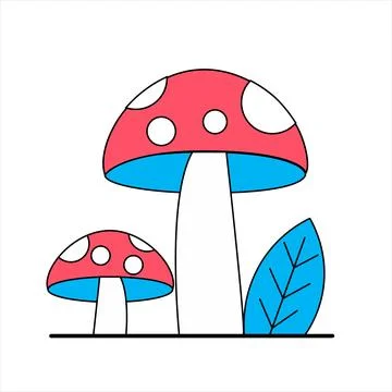 Colored vector illustration of a Mushroom Stock Illustration