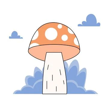 Colored vector illustration of a Mushroom Stock Illustration