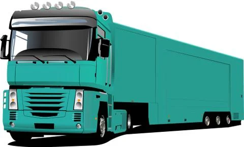 Colored Vector illustration of truck. Help for designers Stock Illustration