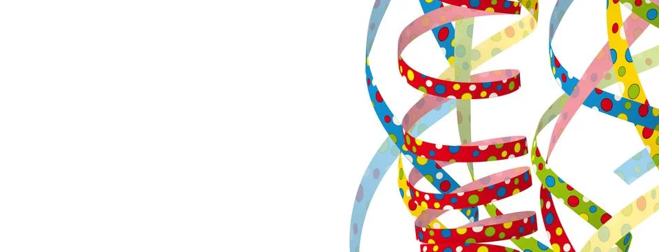 Colored Vector Invitation Card Background with Streamers Panorama Stock Illustration