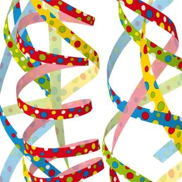 Colored Vector Invitation Card Background with Streamers Stock Illustration