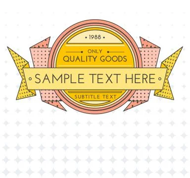 Colored vector outline retro banner on gradient background. Ilustración de archivo