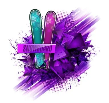 Colored vector silhouette snowboarder. Vector illustration Stock Illustration