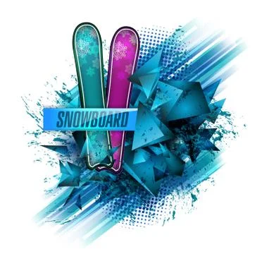 Colored vector silhouette snowboarder. Vector illustration Stock Illustration