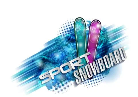 Colored vector silhouette snowboarder. Vector illustration Stock Illustration