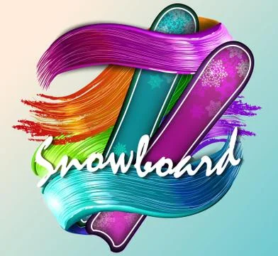 Colored vector silhouette snowboarder. Vector illustration Stock Illustration